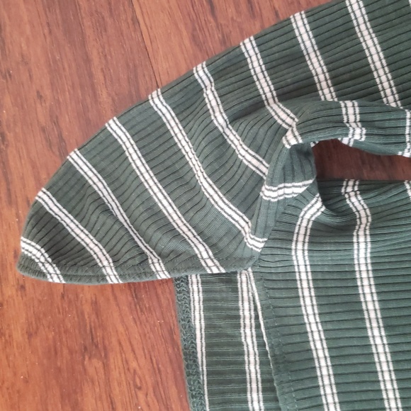 Reformation Striped Green Long Sleeve Chic Feminine Preppy Mini Dress Size XS - Picture 3 of 7